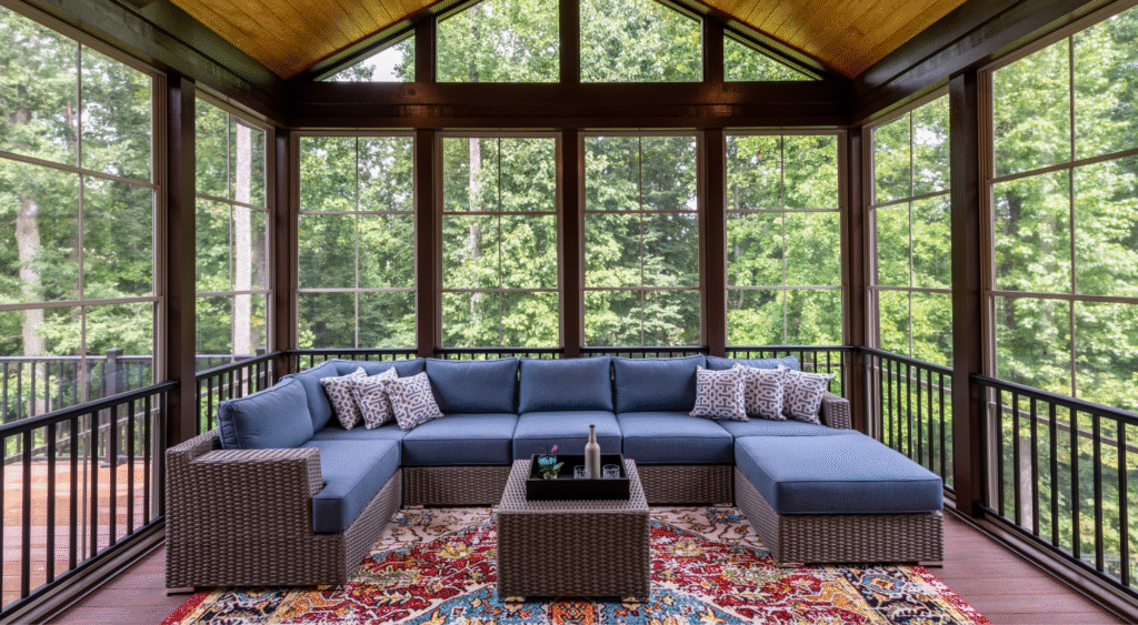 porch with large windows that could benefit from retractable screens